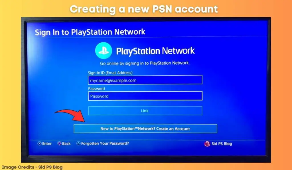 Creating a new PSN account